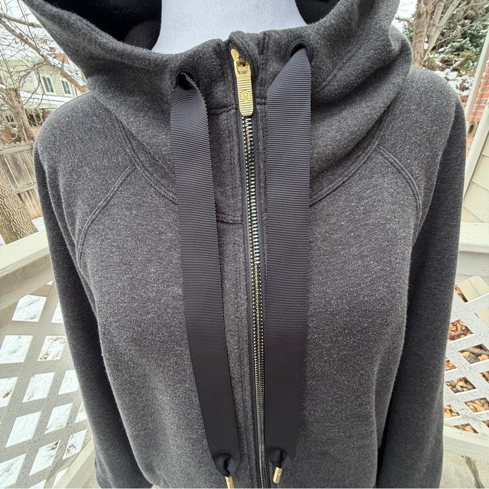 Lululemon Principal Dancer Women 8 Heathered Black French Terry Oversized Long - Picture 9 of 13